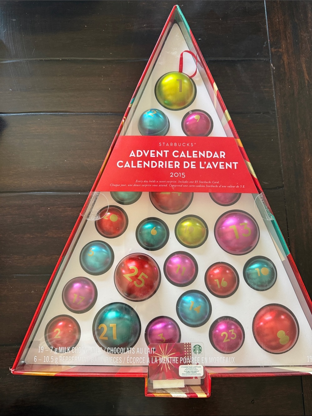 Starbucks Advent Calendar 2015 - Multicolor Ornaments - With $5 gift card